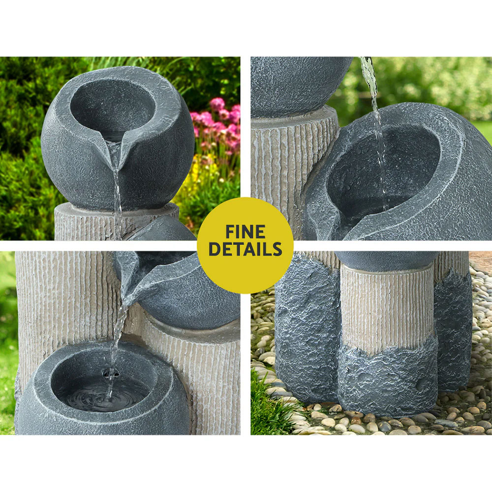 Solar Fountain LED 3 Tier Grey - Image 5