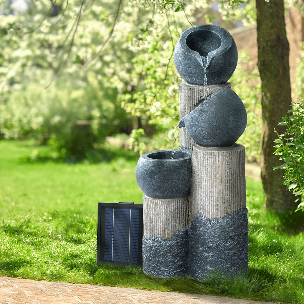 Solar Fountain LED 3 Tier Grey - Image 6