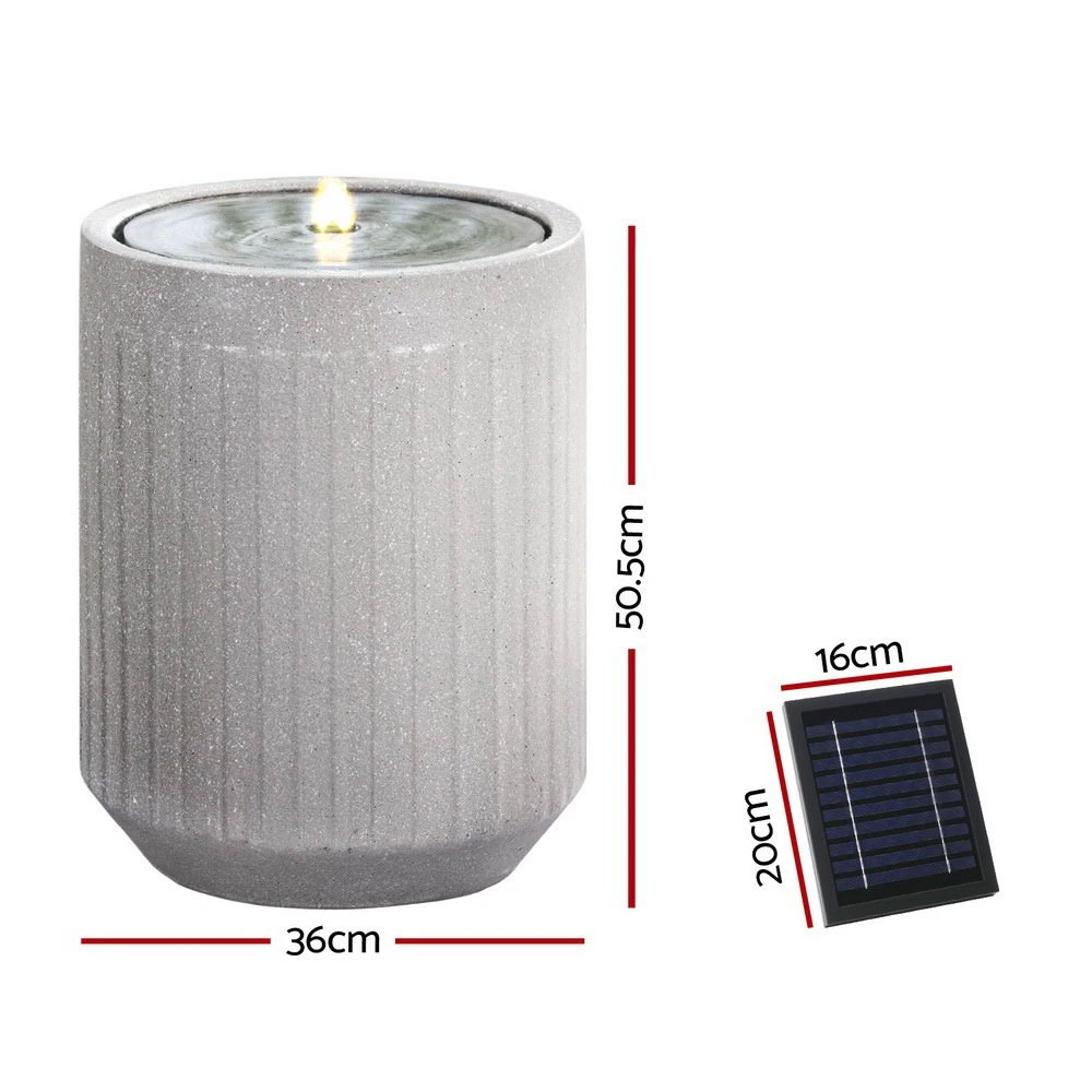 Solar Fountain LED Grey Water Feature - Image 2
