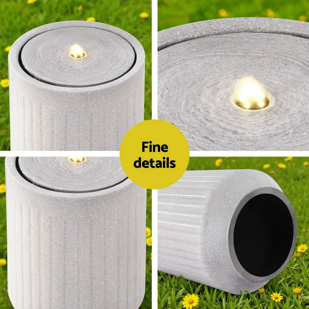 Solar Fountain LED Grey Water Feature - Image 6
