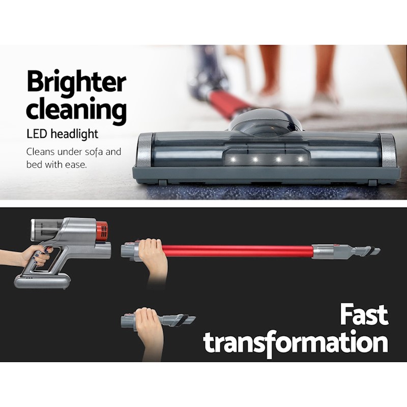 Vacuum Cleaner 150W Stick Cordless Bagless 2 Speed Red & Grey - Image 5