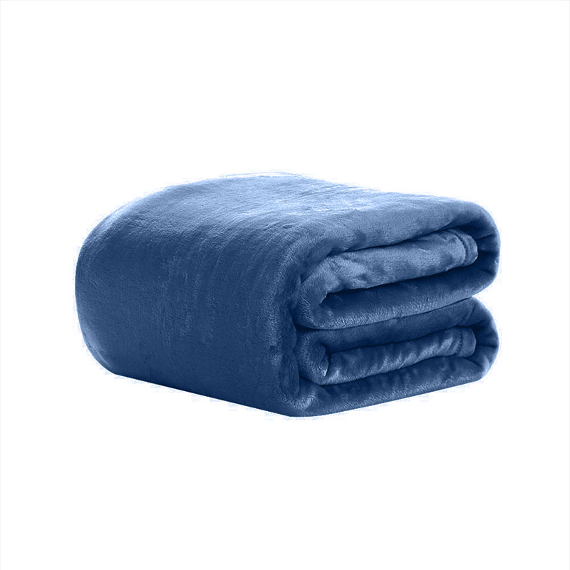 Blanket Faux Mink Navy Blue