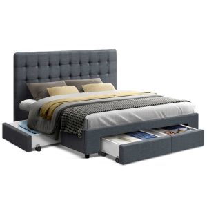 Fabric Bed Frame Avio Grey