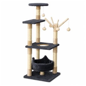 Cat Kitten Toy 110cm Scratching Tree White & Grey