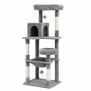 Cat Kitten Toy 143cm Scratching Tree Grey