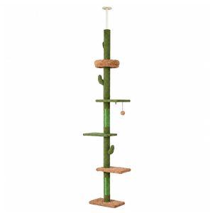 Cat Kitten Toy 290cm Floor to Ceiling Scratching Tree Green