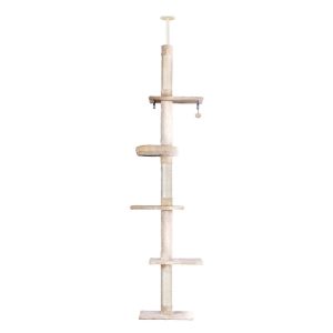 Cat Kitten Toy 290cm Floor to Ceiling Scratching Tree Beige