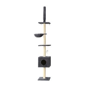 Cat Kitten Toy 260cm Floor to Ceiling Scratching Tree Dark Grey