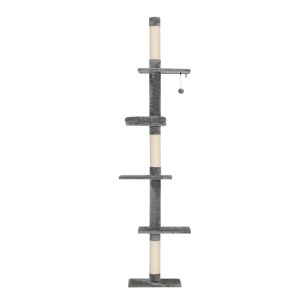 Cat Kitten Toy 290cm Floor to Ceiling Scratching Tree Grey & Beige