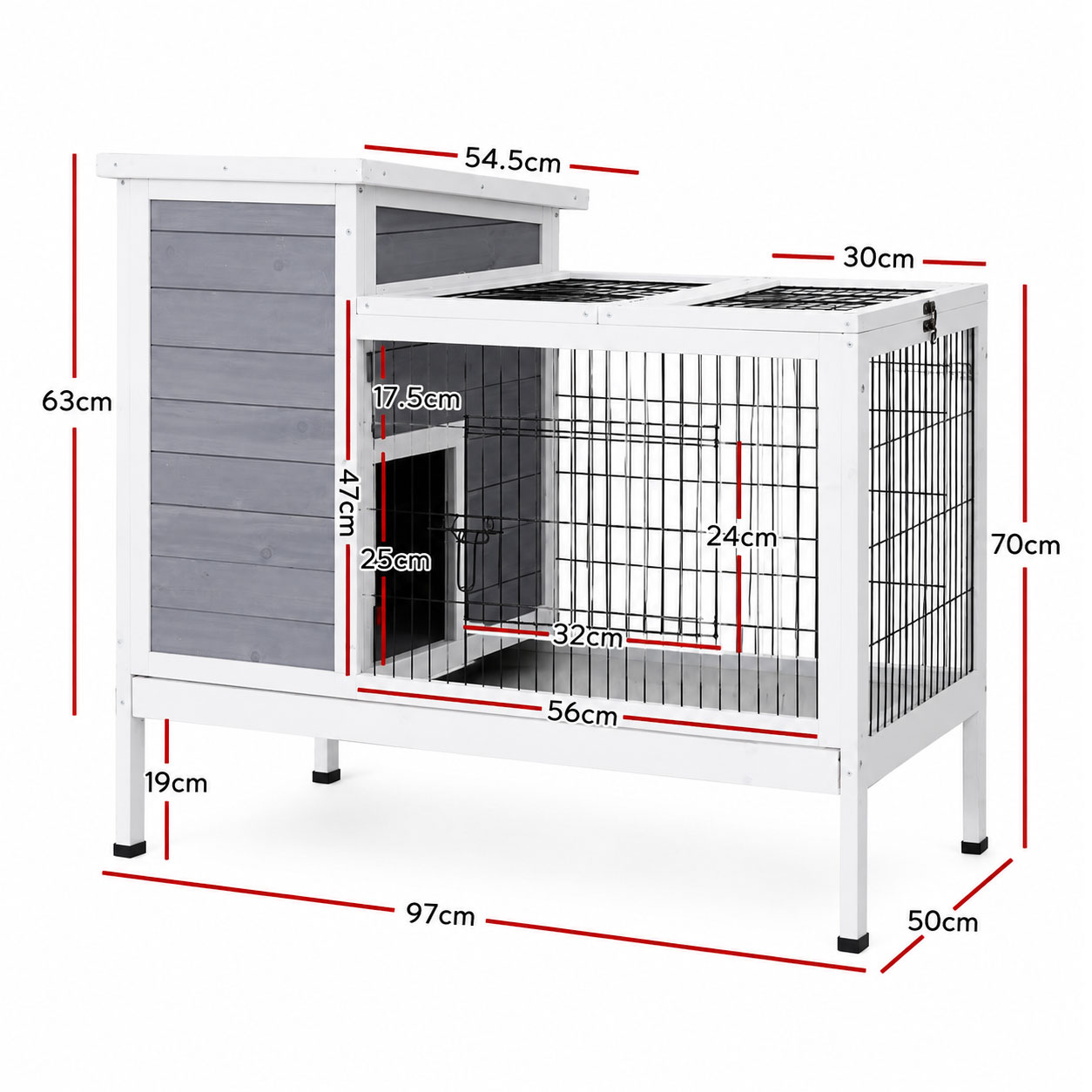 Rabbit Bunny Tortoise Hutch House 97cm - Image 4
